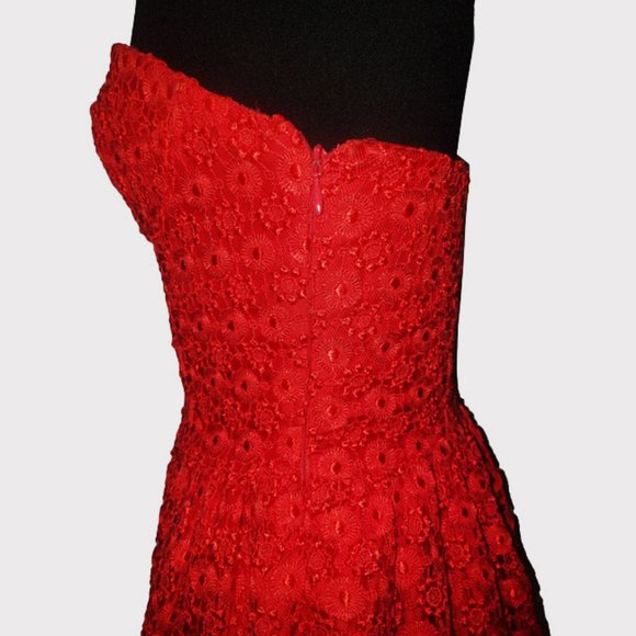 Embroidered Lace Strapless Bustier Dress XS - Picture 7 of 10